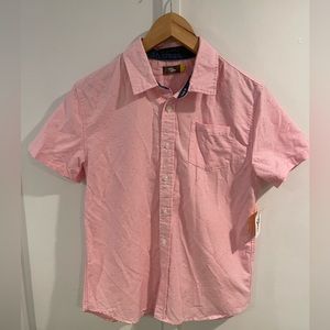 boys pink pull button up